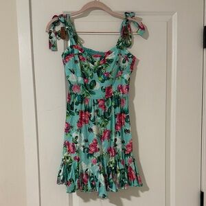 Betsey Johnson Floral Kids Dress in Pink and Green